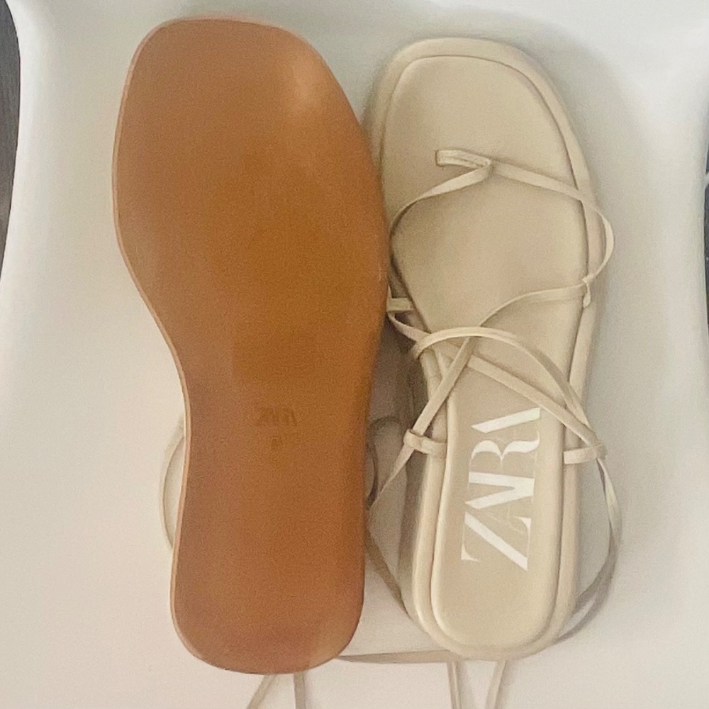 Zara Ankle Wrap Platform Sandals Size 9 NWOT - Picture 4 of 8